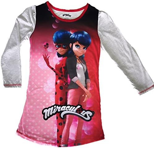 Royal Girls Girls Night Gown Miraculous Lady Bug Sleepwear (M 7/8)