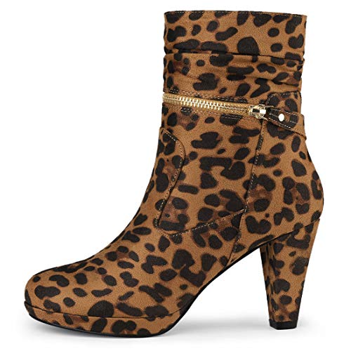 51Phs1Fbg3L Allegra K Botas De Tobillo con Cremallera Y Tacón Alto A Media Pierna para Mujeres Allegra K Botas De Tobillo con Cremallera Y Tacón Alto A Media Pierna para Mujeres - Imagen 3