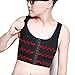 Lesbian Breathable Super Flat Les Compression 3 Rows Central Clasp Chest Binders (Lable Size M=Lable Size L, black)
