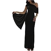 Verdusa Women's Off The Shoulder Maxi Slimming Dresses Elegant Formal Wedding Guest Dress with Strap
