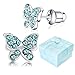 Buyless Fashion Girls Butterfly Stud Earrings Silver Surgical Stainless Steel - E100BTAQU