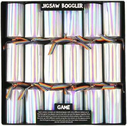 6 Jigsaw Boggler Game Christmas Crackers