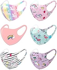 6 Pack Unisex Children Dust Protection, Breathable, Washable and Reusable Face Masks, Boys & Girls (6 PACK