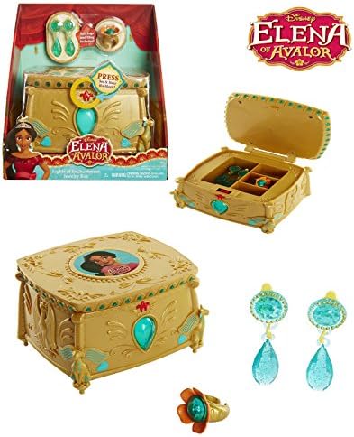 Disney Princess Elena of Avalor - LIGHTS of ENCHANTMENT JEWELRY BOX - Plays Elena's Iconic Song "My Time". Includes a Royal Ring and Earrings Inspired by the Show!