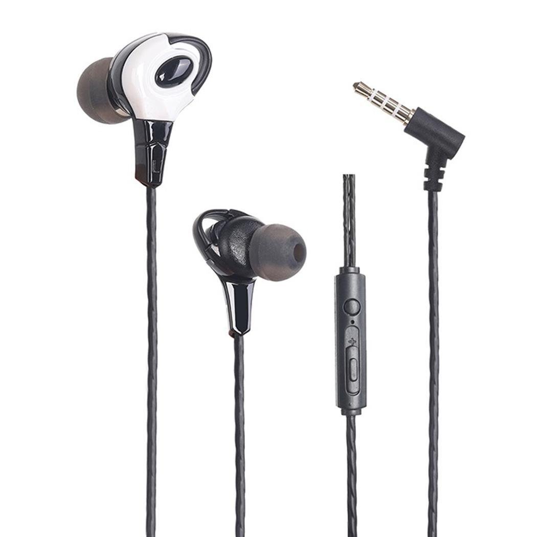 New PVC Memory Wire Earbud Stereo Sport In-Ear Earphones Over-Ear Headphones (Black)