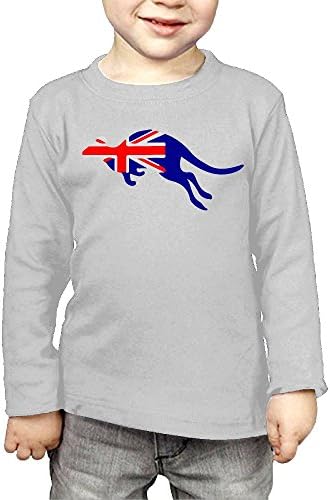 Children's Flag Of Australia With Kangaroo Crew Neck Long Sleeve T-Shirts