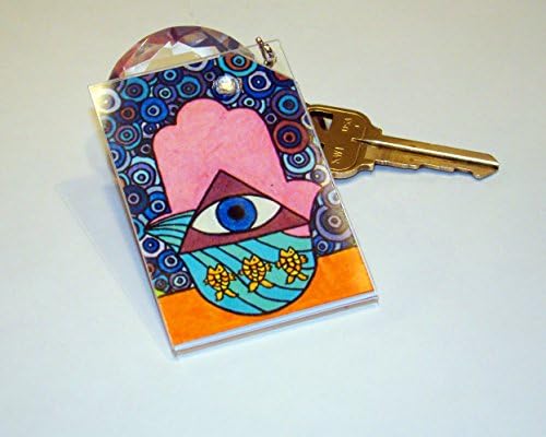 Hamsa with fishes design keychain