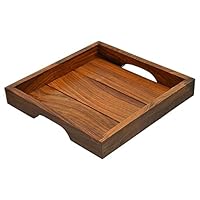 Fine Craft India Elegant Wooden Hand Crafted Fruit Serving Tray For Dining Table 10 inch