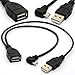 Poyiccot USB Splitter Cable, Micro USB Male + USB 2.0 Male to USB Female Cable with USB Power Extension Cable Y Splitter Cord