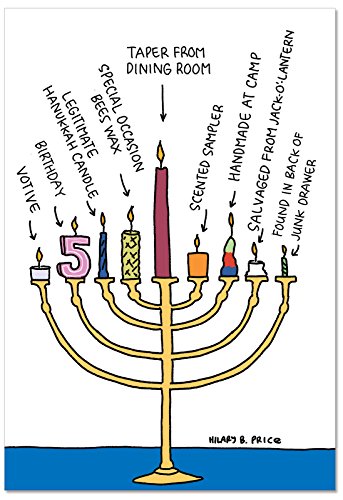12 boxed 'menorah candles' happy hanukkah cards 4.63 x 6.75 inch w/envelopes images of lit candles and funny jewish holiday greetings festive humor category for kids and adults b2482hkg 12 boxed 'menorah candles'