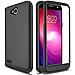 LG X Charge Case, LG Fiesta 2 LTE Case, LG LV7 Case, AMENQ [Impact Resistant] Hybrid Heavy Duty Shockproof Protective Rugged Armor Case Cover for LG K10 Power/LG L63BL/ LG L64VL (Matt Black)