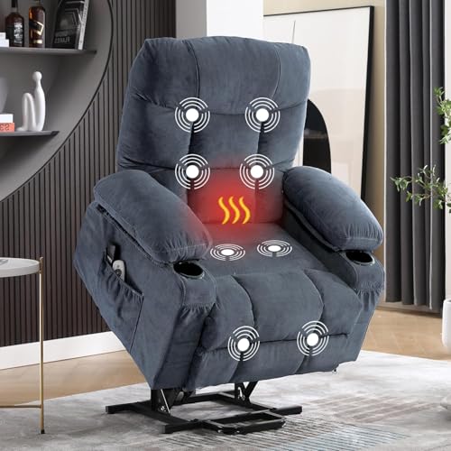 Power Lift Recliner Chair for Elderly, Electric Massage Recliner with Lumbar Heat,...