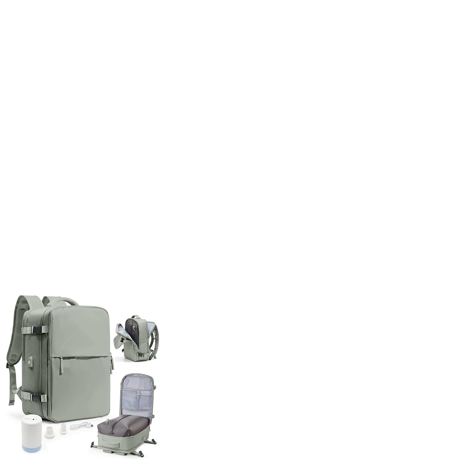 Photo 1 of **MISSING PIECES** 
Vacuum Seal Travel Backpack Waterproof Carry On Backpack for Travel Women Men with Vacuum System,Airlines Approved Daypack Laptop Space Saver Bags,GrassGreen