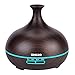 GOOLOO Essential Oil Diffuser, 300ml Ultrasonic Aroma Air Purifier Cool Mist Humidifier with 7 Color Changing LED Lights, Ultra Quiet, Auto Shut Off, Soothing Mist for Home Office, Wood Grain