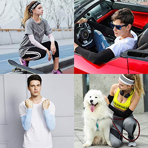 Beister 6 Pairs UV Protection Cooling Arm Sleeves for Women Men, Sunblock Protective Long Arm Cover Warmer