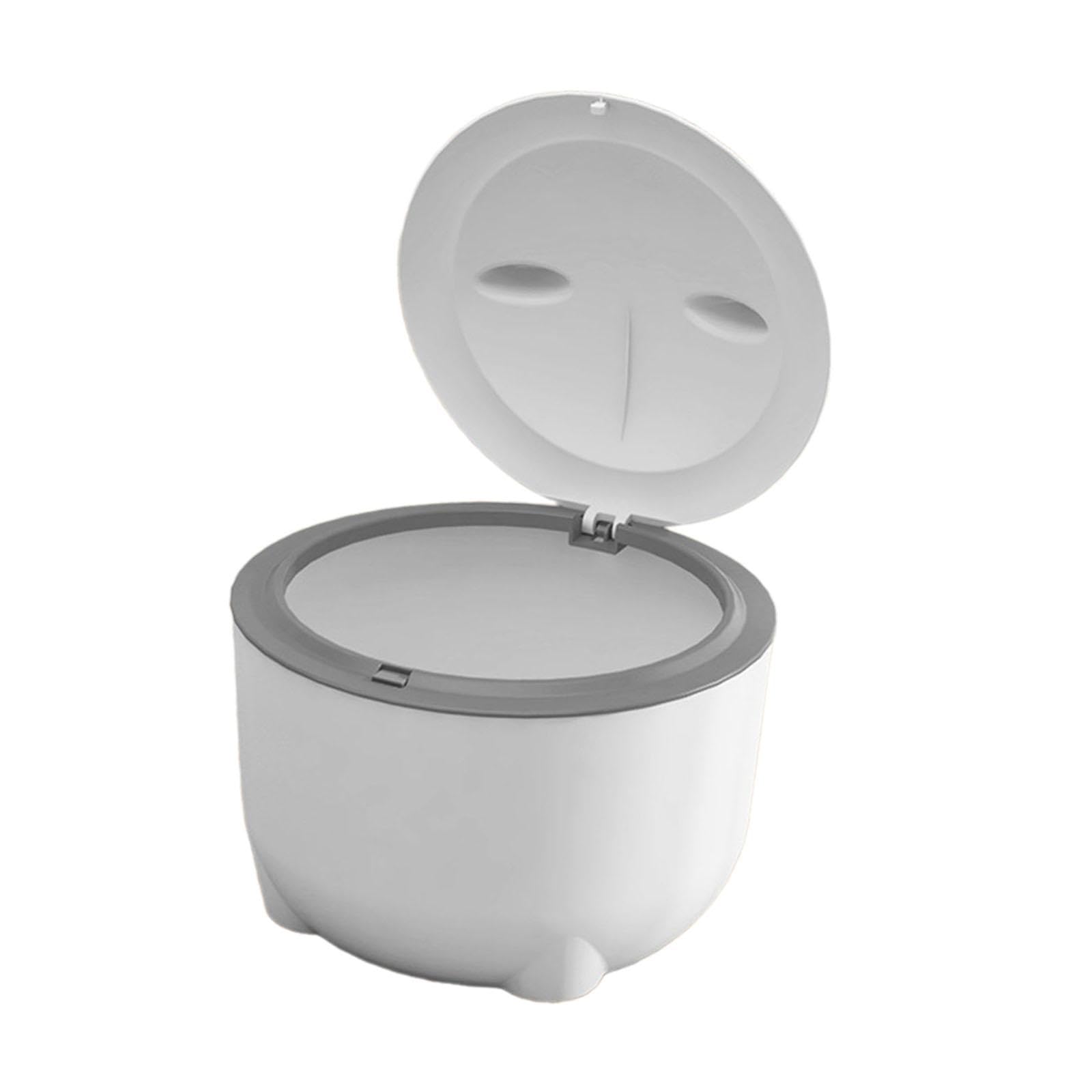 Gralara Cat Litter Trash Can with Press Type Lid, White, PP Material, Enclosed Odor Isolating Cat Litter Collection Box, Pet Waste Bin, Indoor Use