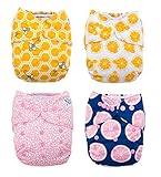 The Bee's Knees 4-Pack Cloth Pocket Diapers with 4