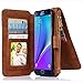 Galaxy Note 5 Case, CaseUp 12 Card Slot Series - [Zipper Cash Storage] Premium Flip PU Leather Wallet Case Cover With Detachable Magnetic Hard Case For Samsung Galaxy Note 5, Brown