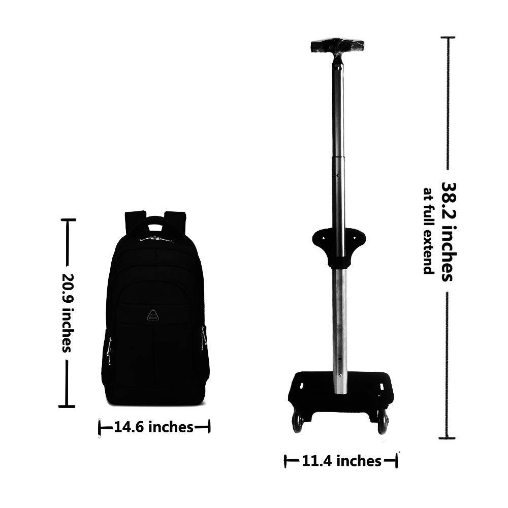 Rolling Backpack School Business Wheeled Backpack Carry-on Luggage ...