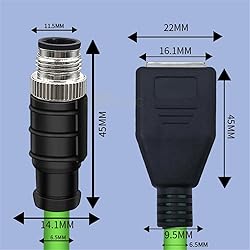 GXMRHWY M12 4-pin D Code Male to RJ45 Female High