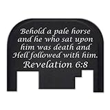 Fixxxer Rear Cover Plate Glock (Revelation 6:8 Design) Fits Most Models (Not G42, G43) Generations (Not Gen 5)