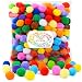 Caydo 300 Pieces 1 Inch Assorted Pompoms Multicolor Arts and Crafts Pom Poms Balls for Hobby Supplies and Creative Craft DIY Material
