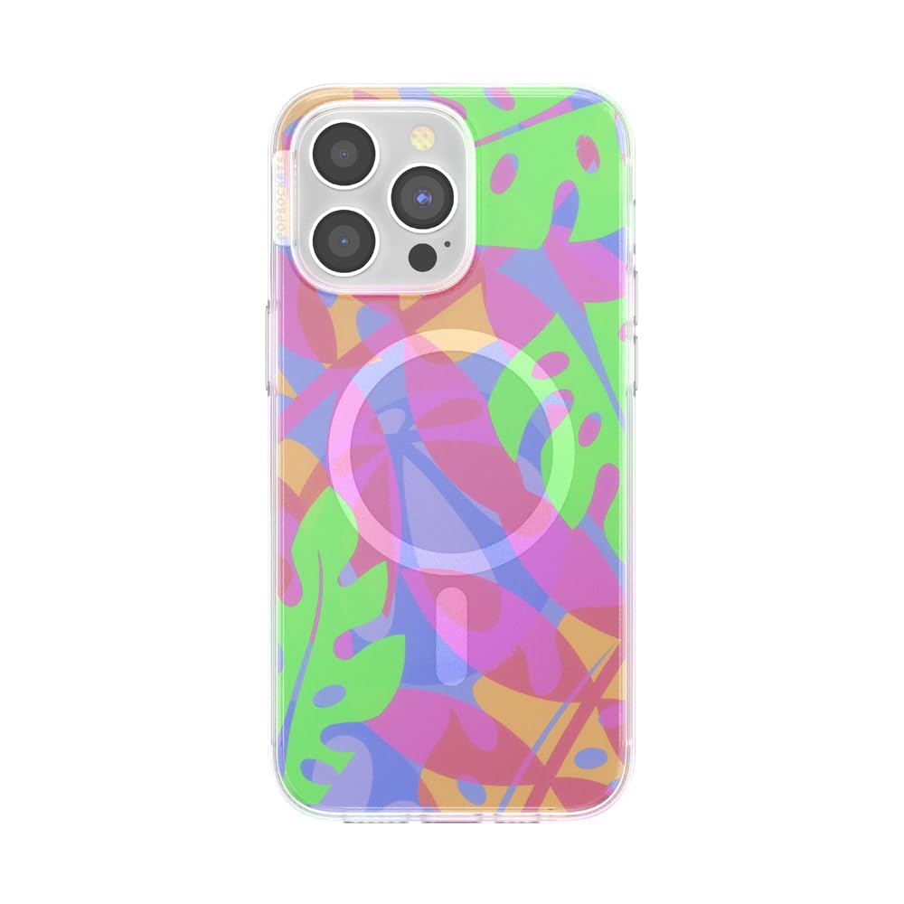 PopSockets iPhone 15 Pro Max Grip Compatible with MagSafe, Phone Case for iPhone 15 Pro Max, Wireless Charging Compatible, Case Only - Boca Palms Pink