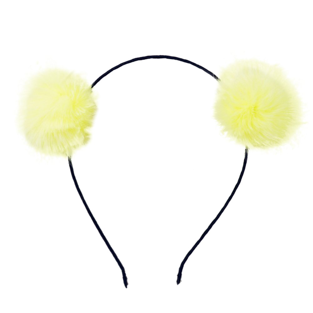 Faux Fluffy Rabbit Fur Ball Cat Ears Panda Hair Hoop Headband Xmas Party Cosplay