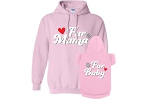 Apparelyn Classy Fur Mama Fur Baby Dog or Cat Matching Pet and Owner Hoodie Sweatshirt Set