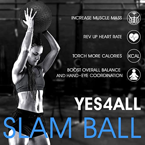 Yes4All 15 lbs Slam Ball for Strength Workout Slam Medicine Ball (15