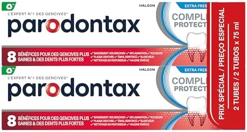 - Dentifrice Complete Protection Fraîcheur Intense - Offre 8 Bénéfices Spécifiques pour des Gencives Saines & des Dents Fortes - Aide à Garder l'Haleine Fraiche - 2 x 75 ml