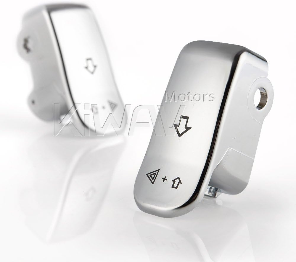 KiWAV turn signal switch extension cap chrome (ABS) for HarleyDavidson