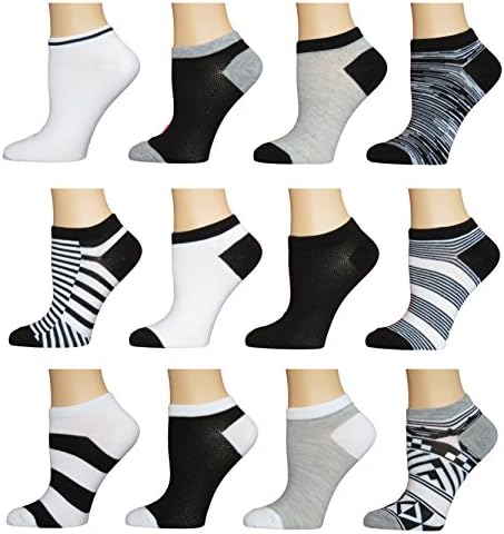 Women's No Show Athletic Socks - 12 Pack