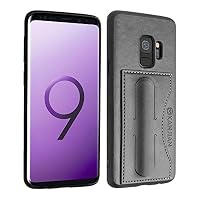 Samsung Galaxy S9 Case, Wonstart Full-Body Rugged Muti-Function Case, Slim Heavy Duty Protection Case with Hidden Stand & Card Bag, for Samsung Galaxy S9 (2018) Only (Black)