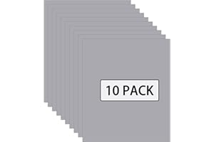 FUNKAKA Gray HTV Heat Transfer Vinyl Sheets, 12" x 10" Glossy Gray Iron on Vinyl for T-Shirt, 10 Sheets Sticky HTV Vinyl for All Cutter Machines Easy to Cut & Weed for Heat Vinyl Design
