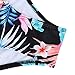 Yonala Women's Sexy Printed High Waist Bandage Bathing Suits Bikini Swimsuit (L, Black)