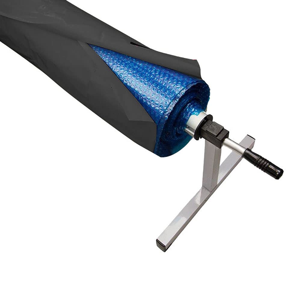 Uposao Swimming Pool Cover, Waterproof Open Air Roll Cover Protector Ground Pools Garden, Protective Solar Blanket Roller Reel Outdoor Dust Storage Bag, Black, M - 55096cm