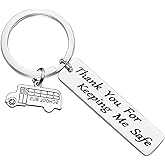 Enyolidimk Bus Driver Appreciation Gifts Keychain-Thank You for Keeping Me Safe,Bus Driver Gifts for Retirement for Men Women Women's Novelty Keychains Accessories