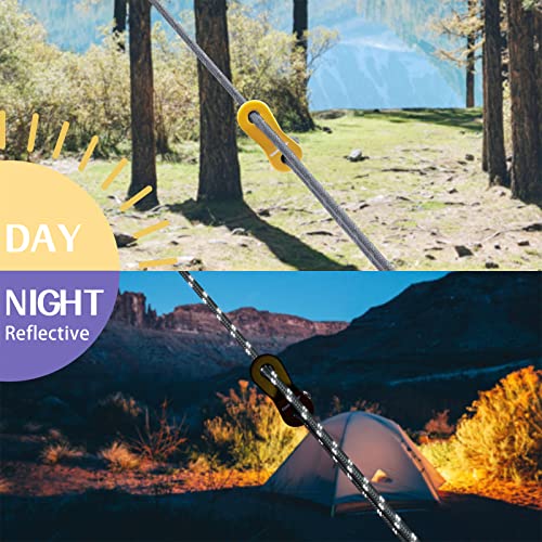 GEERTOP Reflective Guylines 4mm Lightweight Camp Ropes Tent Cords with Aluminum Adjuster