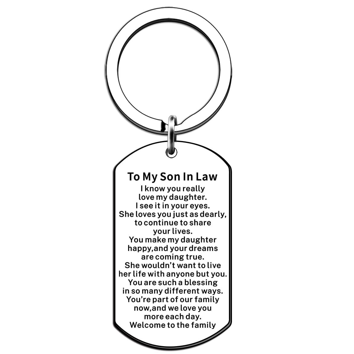 JMIMO Son In Law Keyring Son In Law Christmas Birthday Gifts from Mother In Law Father In Law