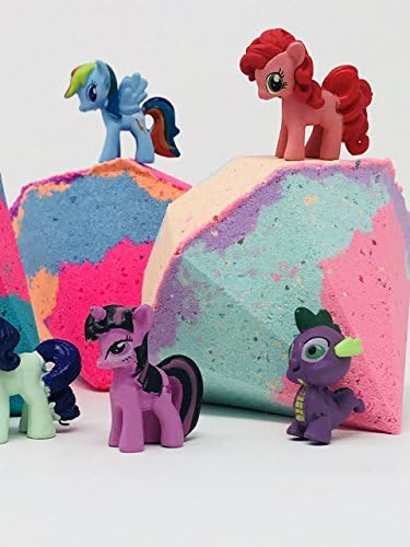 Sale 5 10 oz Diamond My Little Pony Inspired Bath Bomb Party Favor Set with Surprise Pony Toy Figures Inside