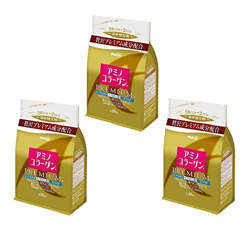 Japanese Beauty Suppliment Meiji Amino Collagen Premium Refill 214g x3set