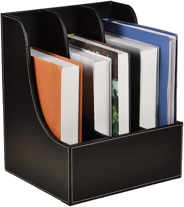 N /A Magazine Holder，magazine Rack Storage，file OrganisersFile Holder Box Leather，Leather File
