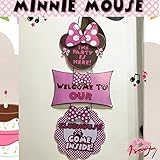 Alemon Minnie Mouse Birthday Party Welcome Hanger Door Poster Banner