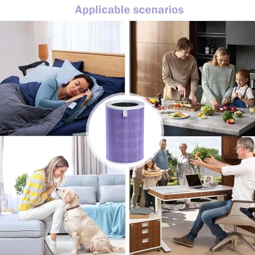 DAODEFUL 3 in 1 HEPA+Carbon Replacement Filter Compatible with Xiaomi Mi 3C/3H/3/2C/2H/2S/Pro Air Purifier H13 True HEPA and Activated Carbon Replacement Filter - 1 Pack