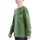 Carhartt Boys Long-Sleeve Pocket T-Shirt | 100% Cotton Jersey | Rib-Knit Crewneck | Tagless Neck Label | Twist-Resistant Side Seams