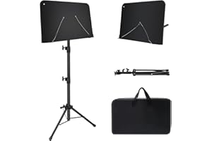 Mdvora 1 Pack Sheet Music Stand, Standard Version Music Sheet Stand Portable Folding with Carry bag for Guitar, Ukulele, Viol