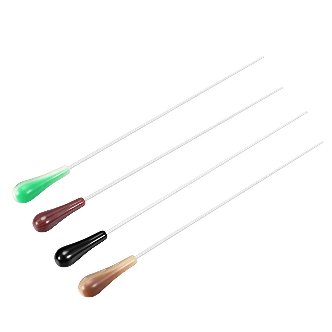 sourcing map Music Conductor Baton 39cm/15.35inch Length Brown Red Black Green Resin Handle Music Conducting Baton 4pcs