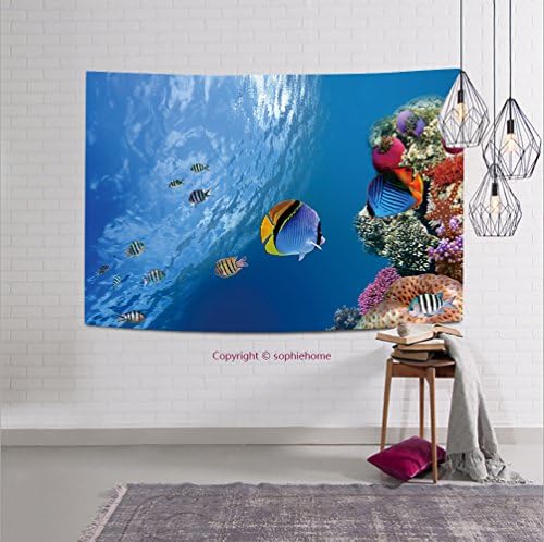 sophiehome-74697637Threadfinbutterflyfish(Chaetodonauriga),RedSea,Egypt tapestry wall hanging magical thinking tapestry 80W x 59L Inches