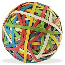 ACCO Rubber Band Ball, 275 Bands Per Ball, Assorted Colors, 1/Box (72155)
